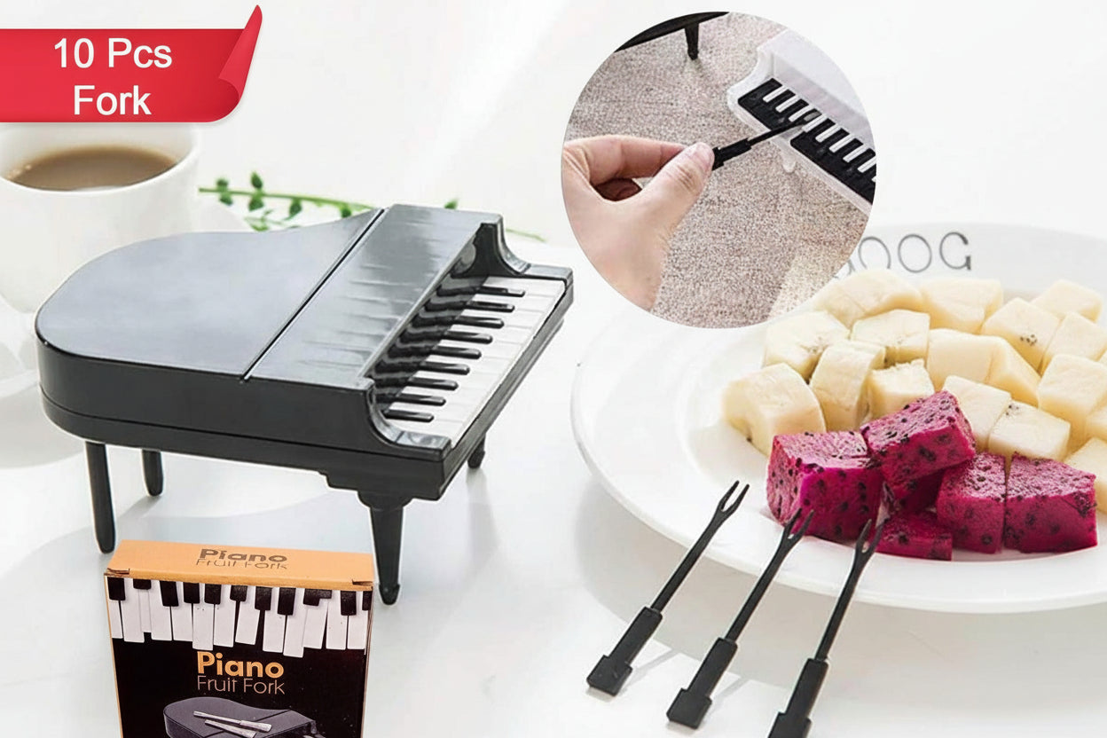 5538 10pcslot Creative Piano Fruit Forks Set Food Sticks For Dessert Fruit Snack Picking Kitchen Dining Tools (10 Pc Set)