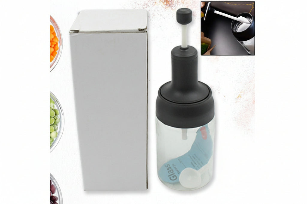 5522 Heat-resistant Condiment Container Seasoning Box Glass Condiment Canisters Pots Bottle With Serving Spoons For Salt Spice Honey Sugar Bbq Resturant Jar Oil Bottle Honey Jar Dispenser Airtight Cap Transparent (1 Pc)