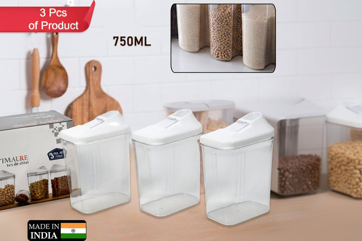 2782 Kitchen Storage Jars  Container Set 3pc  Transparent Jar Set For Home  Kitchen Use