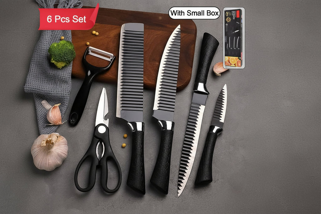 2285 Stainless Steel Knife Set With Chef Peeler And Scissor (6 Pieces)