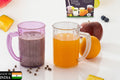 5579 Stylish Juice Glass With Handle Water Glass Beer Glass Milk Shake Glass Multipurpose Glass Plastic Beer Mug Unbreakable Beer Tasting Glasses Clear Juice Glasses Suitable For Kids (2 Pc)
