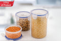 5828 Round Plastic Airtight Food Storage Containers With Leak Proof Locking Lid Storage Container Set Of 3( Approx Capacity 500ml1000ml1500ml Transparent) - 3 Pc Set