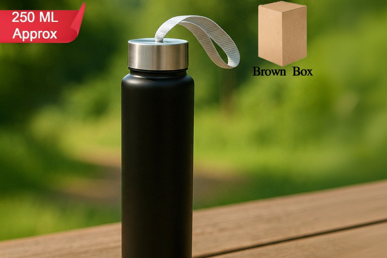 Portable Stainless Steel Water Bottle With Strap (Approx 250ml)