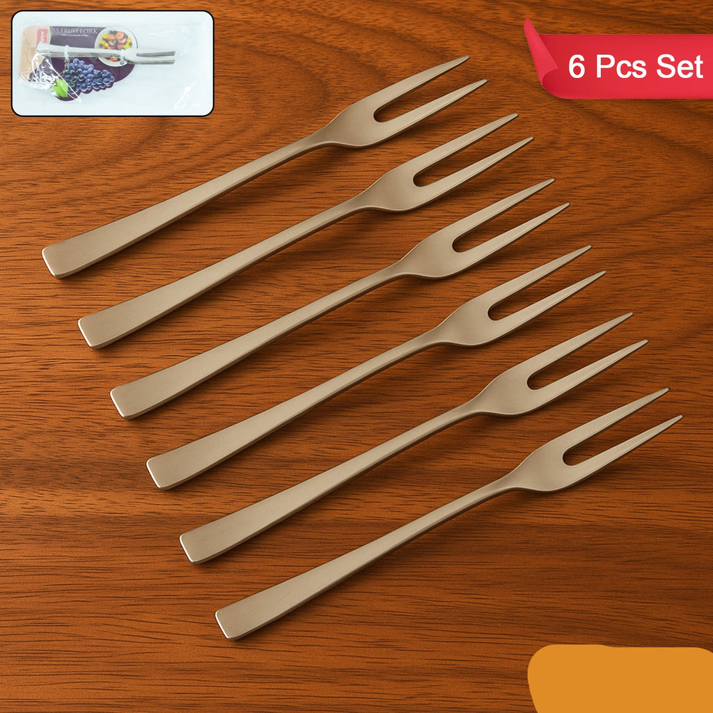 Apex 6 In 1 Stainless Steel Fruit Fork (1 Set)
