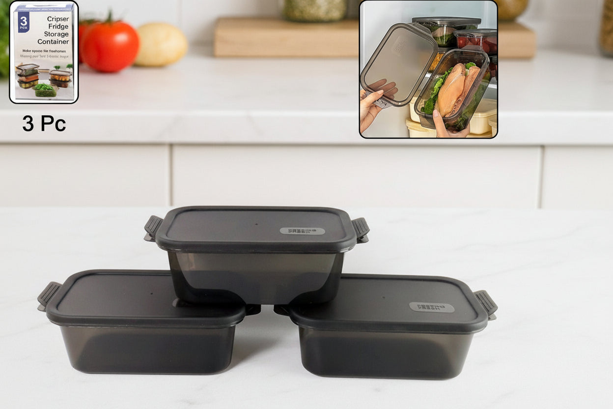 Rectangular Food Storage Containers - (3 Pc  Set)
