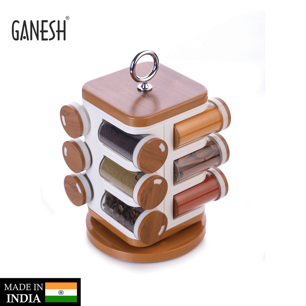 8118 Ganesh 12-jar Revolving Spice Rack Masala Box
